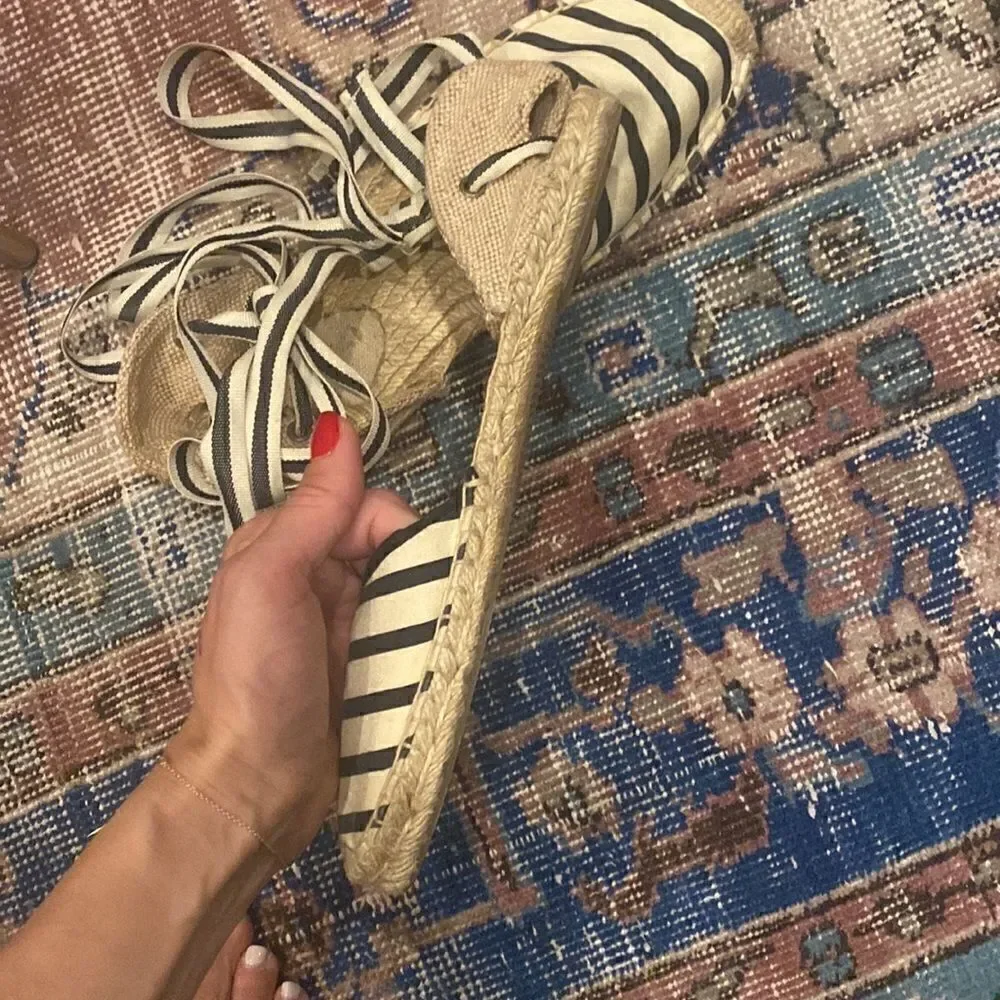 Soludos Striped Lace Up Espadrilles